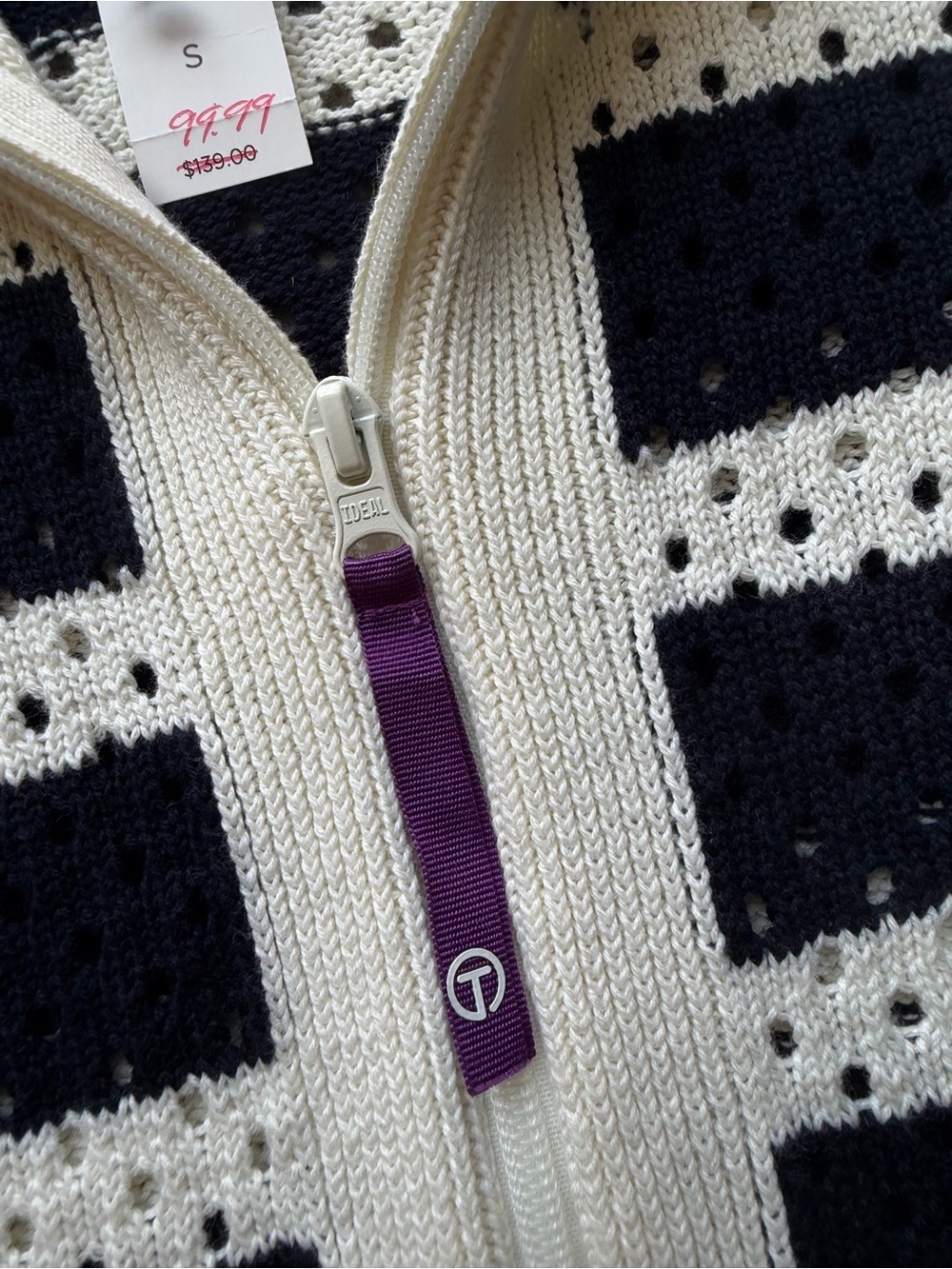 T By Talbots Stripes Zip Up Sweater - Picture 3 of 4